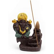 인센스스틱 SPNEC LQGSYT Zisha Ganesha Mammon Censer Backflow and Stick Incense Burner Southeast Asia Buddhas Decoration Statue Ceramic Ornaments (Color : B, Size : 11cm9.5cm)