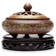인센스스틱 SPNEC LQGSYT Cloisonne Ceramic Incense Burner Painted Coil Censer Sandalwood Ceramic Home Decoration Zen Stick Incense Holder (Color : A, Size : 12cm7.5cm)