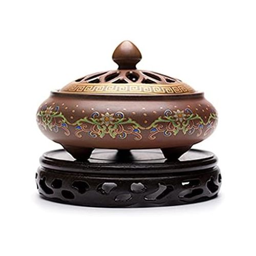  인센스스틱 SPNEC LQGSYT Cloisonne Ceramic Incense Burner Painted Coil Censer Sandalwood Ceramic Home Decoration Zen Stick Incense Holder (Color : A, Size : 12cm7.5cm)