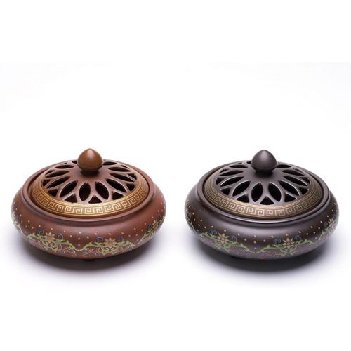  인센스스틱 SPNEC LQGSYT Cloisonne Ceramic Incense Burner Painted Coil Censer Sandalwood Ceramic Home Decoration Zen Stick Incense Holder (Color : A, Size : 12cm7.5cm)