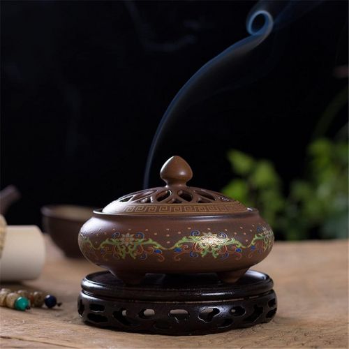  인센스스틱 SPNEC LQGSYT Cloisonne Ceramic Incense Burner Painted Coil Censer Sandalwood Ceramic Home Decoration Zen Stick Incense Holder (Color : A, Size : 12cm7.5cm)
