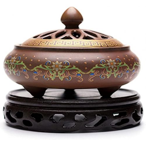  인센스스틱 SPNEC LQGSYT Cloisonne Ceramic Incense Burner Painted Coil Censer Sandalwood Ceramic Home Decoration Zen Stick Incense Holder (Color : A, Size : 12cm7.5cm)