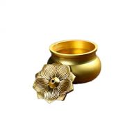 인센스스틱 SPNEC LQGSYT Pure Copper Gold Lotus Flower Incense Burner Mini Small Incense Stick Holder Aromatherapy Censer for Temple Teahouse Home Decor