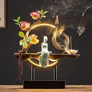 인센스스틱 SPNEC LQGSYT Waterfall Backflow Incense Burner Handmade Flower Censer Ladies Stick Holder Buddhist Soothing Spirits Purify Fragrance (Color : H, Size : 10.910.99.2cm)