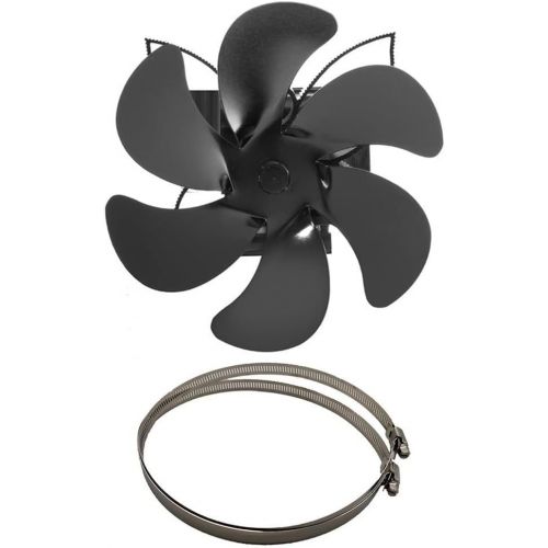  SPNEC FSJJD Heat Powered Stove Fan Wood Stove Fan Upgrade Designed Silent Operation 6 Blades Fireplace Fans (Color : Black, Size : 165165165mm)