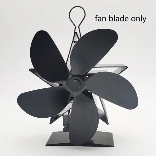  SPNEC FSJJD 4 Blades Black Fireplace Heat Powered Stove Fan Heat Self-Powered Log Wood Stove Top (Color : Black, Size : 18cm)