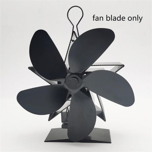  SPNEC FSJJD 4 Blades Black Fireplace Heat Powered Stove Fan Heat Self Powered Log Wood Stove Top (Color : Black, Size : 18cm)