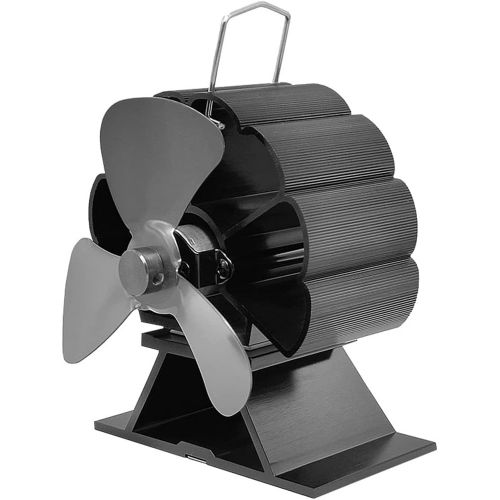  SPNEC FSJJD 3 Blade Fireplace Fan Effecient Mute Heat Blade Stove Fan Powered Log Wood Burner Quiet Fan (Color : Black, Size : 125x160x65mm)