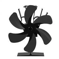 SPNEC FSJJD Black Fireplace 6 Blades Heat Powered Stove Fan Log Wood Burner Quiet Home Fireplace Fan Efficient (Color : Black, Size : 190x180x100mm)