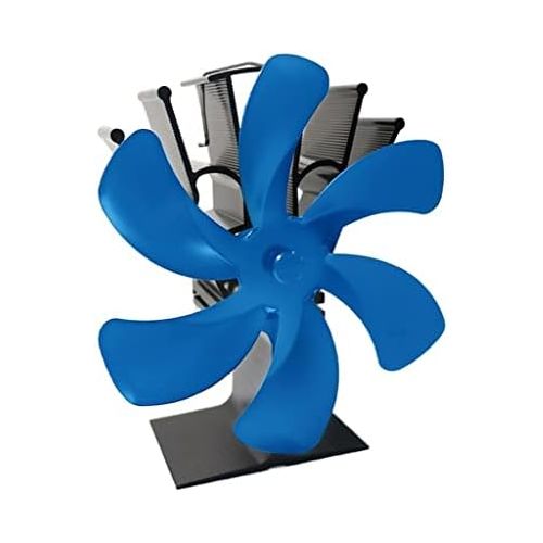  SPNEC FSJJD Black Fireplace 6 Blades Heat Powered Stove Fan Log Wood Burner Home Fireplace Fan Efficient Heat (Color : Blue, Size : 180100190mm)