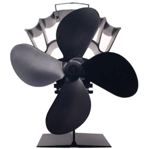  SPNEC FSJJD 4 Blades Black Fireplace Heat Powered Stove Fan Heat Self Powered Log Wood Stove Top (Color : Black, Size : 23014075mm)