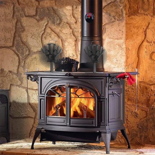  SPNEC FSJJD 4 Blades Black Fireplace Heat Powered Stove Fan Heat Self Powered Log Wood Stove Top (Color : Black, Size : 23014075mm)