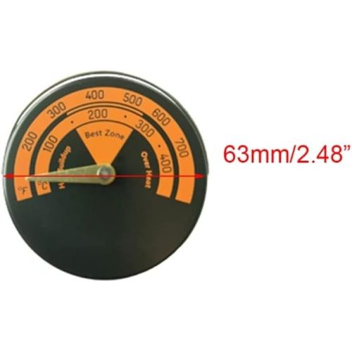  SPNEC FSJJD Fireplace Fan Stove Thermometer for Log Wood Burner Barbecue Oven Temperature Gauge Tool (Color : A, Size : 63x9mm)