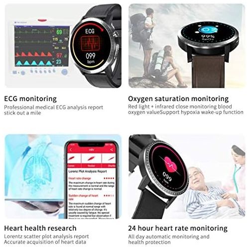  SPOREX SG5 Smart Watch Health Focused Heart Rate, Blood Pressure & Blood Oxygen Monitor, Fitness Tracker, Smartwatch Android Phones and iPhone Compatible; Waterproof; Sport Smartwa