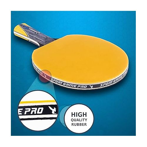  Ping Pong Paddle with Killer Spin + Case for Free - Professional Table Tennis Racket for Beginner and Advanced Players - Improve Your Ping Pong Skills with JT Ping Pong Paddle Set