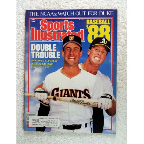 Will Clark (San Francisco Giants) & Mark McGwire (Oakland As) - Bay Area Sluggers - Sports Illustrated - April 4, 1988 - NCAA College Basketball Tournament Coverage - SI