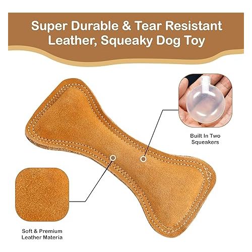  Ethical Pets Dura Fused Leather Bone Dog Toy, 7-Inch