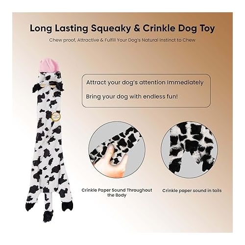  SPOT Skinneeez Crinklers | Stuffless Dog Toys with Squeaker For Small Dogs | Crinkle Toy For Small Puppies | 23