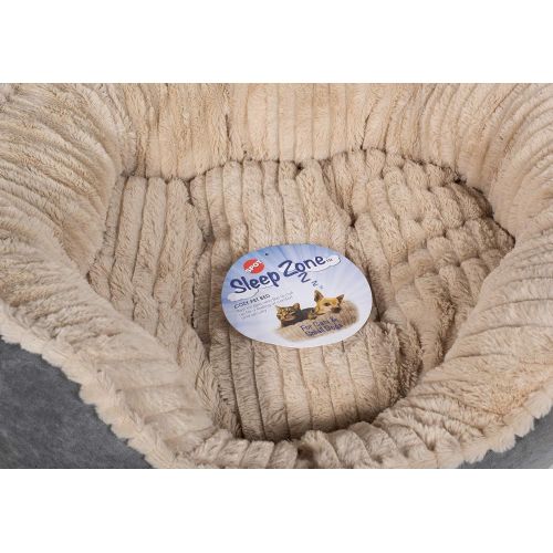  SPOT Sleep Zone Faux Suede Carved Plush Lounger, Cuddler, Napper Dog Bed - Fabric Bottom - 32X25 Inches/Grey/Attractive, Durable, Comfortable, Washable. by Ethical Pets (32930)