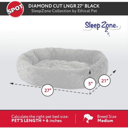  Ethical Pets Sleep Zone Diamond Cut Lounger Black - Pet Bed for Medium Size Dogs - Attractive, Durable, Comfortable, Washable by SPOT, 27x21 (32999)