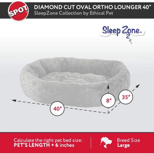  Ethical Pets Sleep Zone Diamond Cut Plush Oval Orthopedic Donut, Cuddler Dog Bed - Non-Woven Bottom - 40X35 Inches