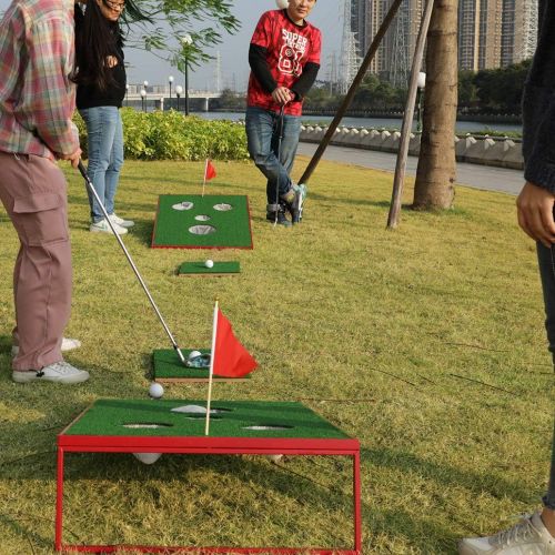  [아마존베스트]SPRAWL Golf Cornhole Set Chipping Game Indoor/Outdoor Golf Chip Shot Yard Game Hitting Mat for Tailgate, Party, Office, Backyard 2 x 3 FT