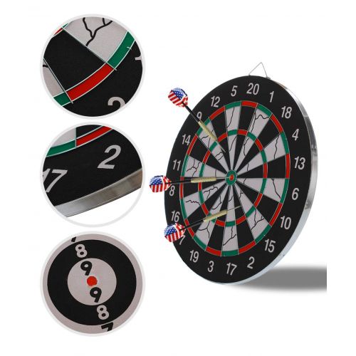  SPRAWL Dart Game Set-Dartboard Stand-One 18 Dart Board-6 Steel Tip Darts-IndoorOutdoor Game