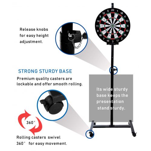  SPRAWL Dart Game Set-Dartboard Stand-One 18 Dart Board-6 Steel Tip Darts-IndoorOutdoor Game