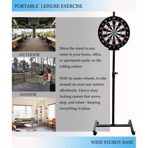  SPRAWL Dart Game Set-Dartboard Stand-One 18 Dart Board-6 Steel Tip Darts-IndoorOutdoor Game