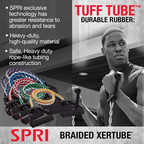  SPRI Braided Xertube Resistance Band Exercise Cords (All Bands Sold Separately)