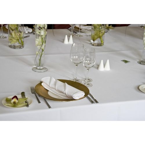  SPRINGROSE Ecoluxe 90 x 156 Inch Rectangular White Tablecloth 10 Set | Sleek & Elegant Touch, Crease & Wrinkle Resistant Polyester | For Wedding Receptions, Banquets, Restaurants,