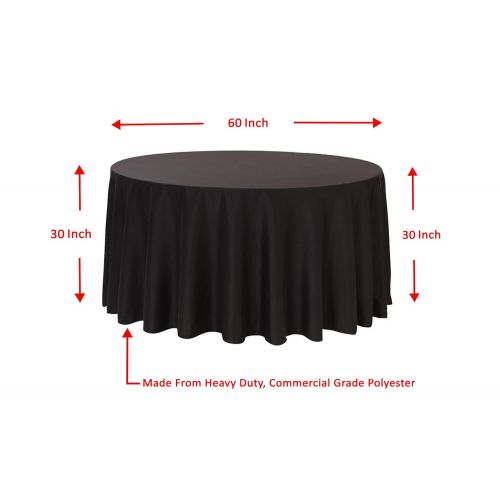  SPRINGROSE Ecoluxe 120 Inch Round Black Tablecloth 10 Set | Sleek & Elegant Touch, Crease &...