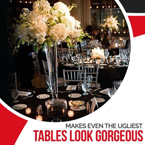  SPRINGROSE Ecoluxe 120 Inch Round Black Tablecloth 10 Set | Sleek & Elegant Touch, Crease &...