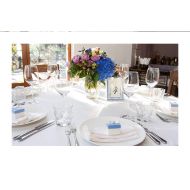 SPRINGROSE Ecoluxe 120 Inch Seamless White Round Polyester Tablecloth (Set of 5).