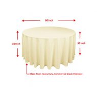 SPRINGROSE Ecoluxe 120 Inch Round Ivory Tablecloth 10 Set | Sleek & Elegant Touch, Crease &...