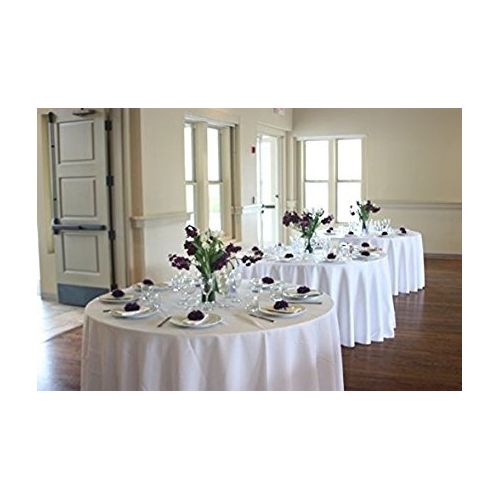  SPRINGROSE Ecoluxe 90 Inch Round White Tablecloth 10 Set | Sleek & Elegant Touch, Crease &...