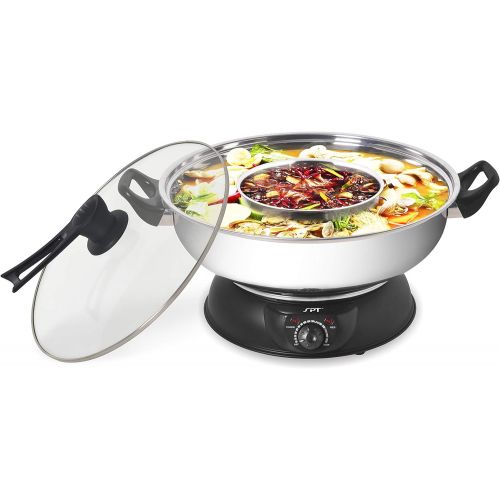  [아마존베스트]SPT SS-303 Pot Electric Shabu, 5-quart, Stainless Steel and Black