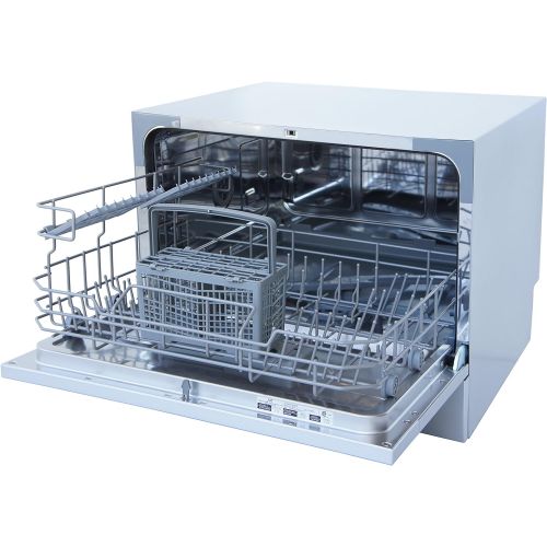  SPT SD-2225DS Countertop Dishwasher with Delay Start & LED, Silver, Silver