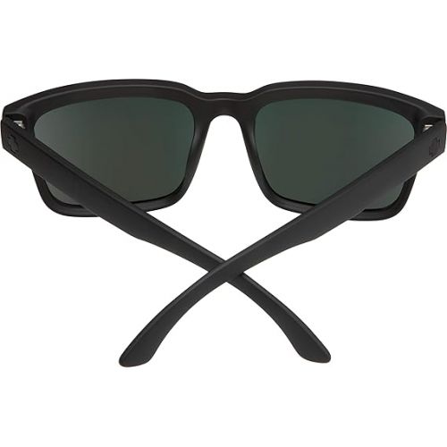  SPY Helm 2 Square Sunglasses, Sosi Matte Black-Hd Plus Gray Green Polar, One Size