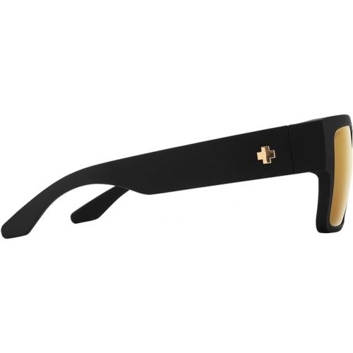  Spy Optic Cyrus Sunglasses Soft Matte Black with Happy Bronze Gold Spectra Mirrored Lens