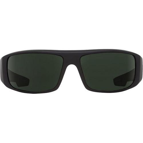  Spy Optic Logan 670939973864 Polarized Wrap Sunglasses, (Soft Matte Black/Happy Gray/Green Polar)