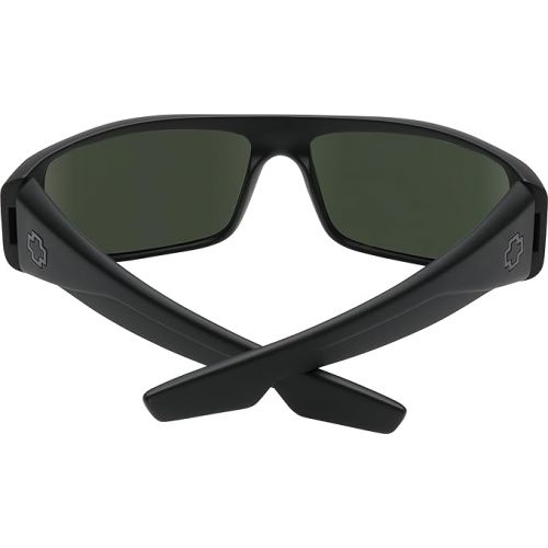  Spy Optic Logan 670939973864 Polarized Wrap Sunglasses, (Soft Matte Black/Happy Gray/Green Polar)