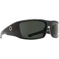 Spy Optic Dirk Black-Happy Gray Green Wrap Sunglasses, 64 mm