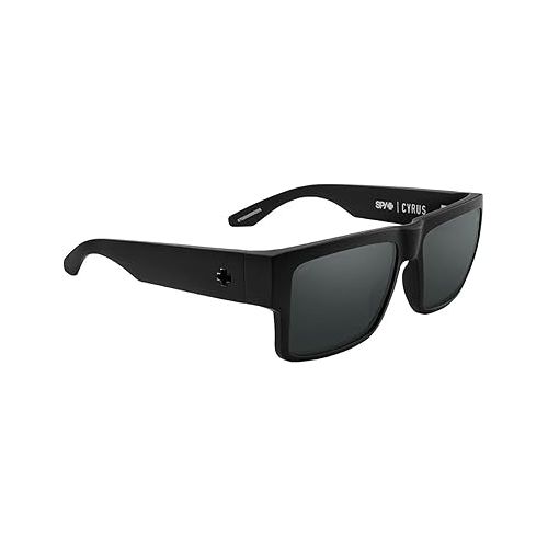  SPY Cyrus Sunglasses Matte Black with Happy Boost Black Mirror Polarized Lens + Case