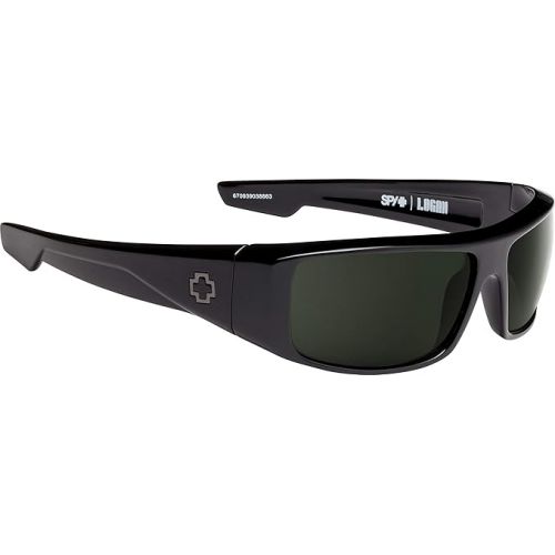  Spy Optic Logan 670939038863 Wrap Sunglasses, 60 mm (Black/Happy Gray/Green)