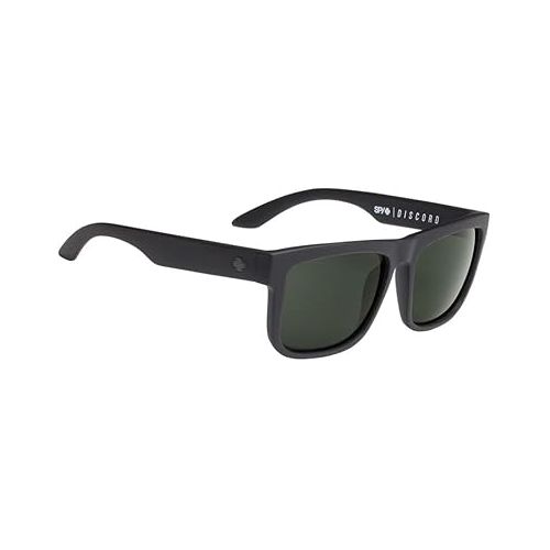  Spy Discord Sunglasses Soft Matte Black With HD Plus Grey Green Lens