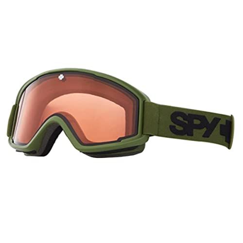  SPY Optic Crusher Elite Snow Goggle, Winter Sports Protective Goggles, Color and Contrast Enhancing Lenses, Matte Olive - LL Persimmon Lenses