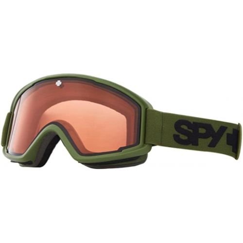  SPY Optic Crusher Elite Snow Goggle, Winter Sports Protective Goggles, Color and Contrast Enhancing Lenses, Matte Olive - LL Persimmon Lenses