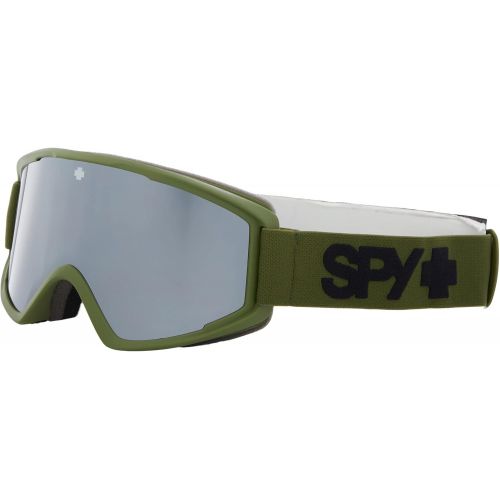  SPY Optic Crusher Elite Snow Goggle, Winter Sports Protective Goggles, Color and Contrast Enhancing Lenses, Matte Olive - Bronze with Silver Spectra Mirror Lenses