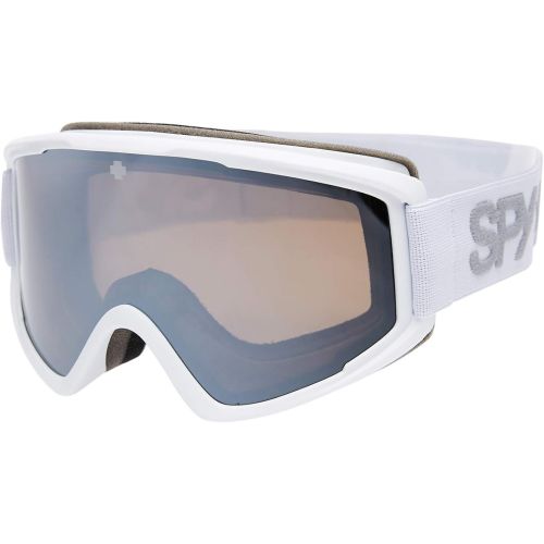  SPY Optic Crusher Elite Snow Goggle, Winter Sports Protective Goggles, Color and Contrast Enhancing Lenses, Matte White - HD Bronze with Silver Spectra Mirror Lenses